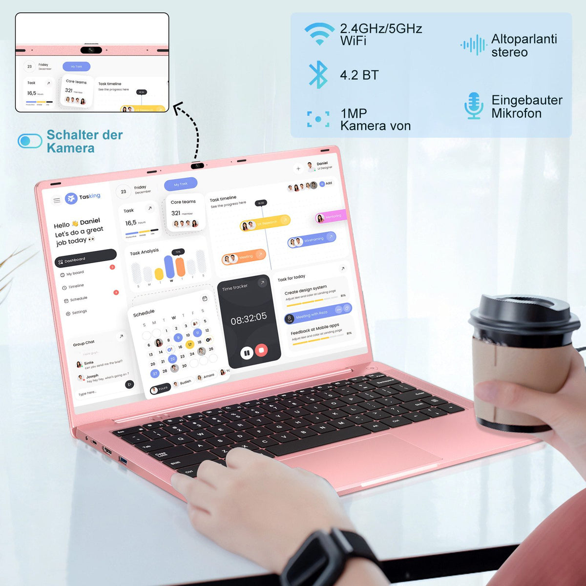 MACO Ultra-Slim 14" Business Laptop | Intel Quad-Core N5095, 8GB DDR4, 256GB High-Speed SSD