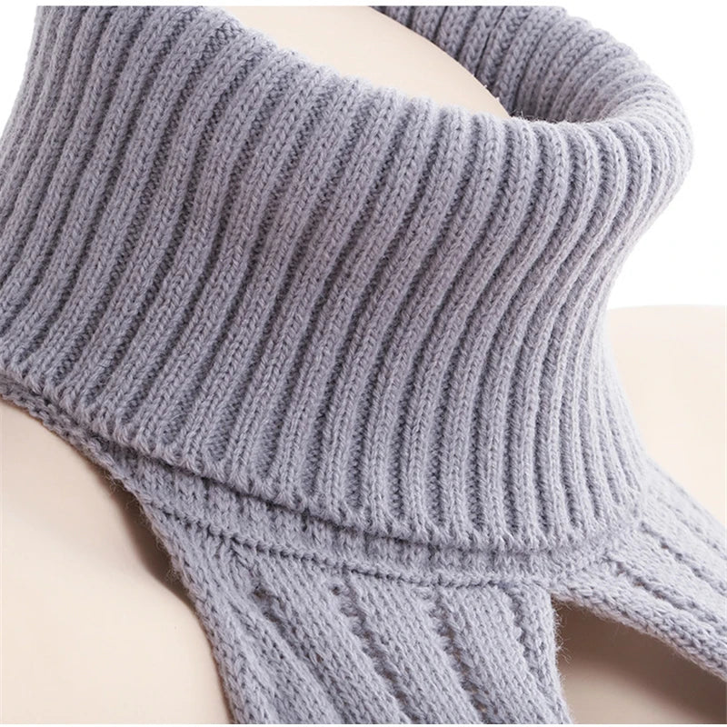 MACO Luxury Y2K Backless Virgin Killer Sweater – Turtleneck Open Chest Knitted Pullover