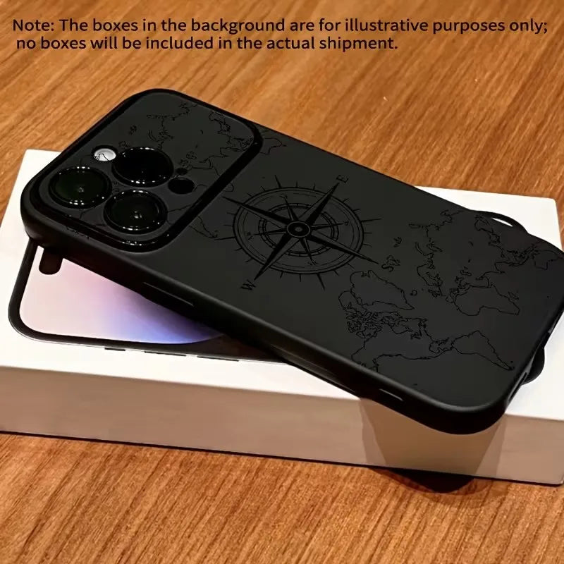MACO Creative Compass Vintage iPhone Case | Luxury Shockproof Travel Soft Cover