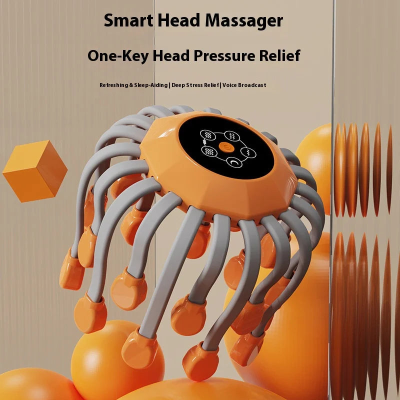 MACO Luxury 20-Head Octopus Scalp Massager – Electric Red-Light Vibrating Therapy Scratcher