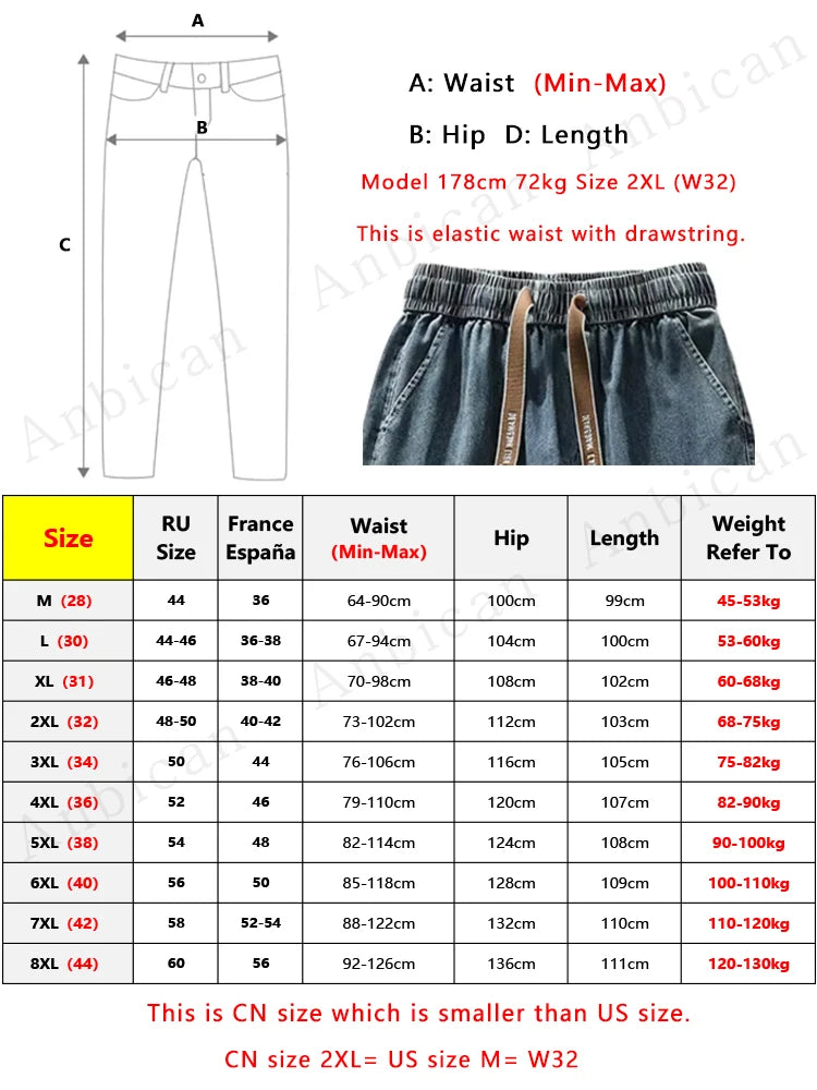 MACO Luxury Big Size Denim Cargo Pants – Men's Wide Leg Baggy Straight Jeans