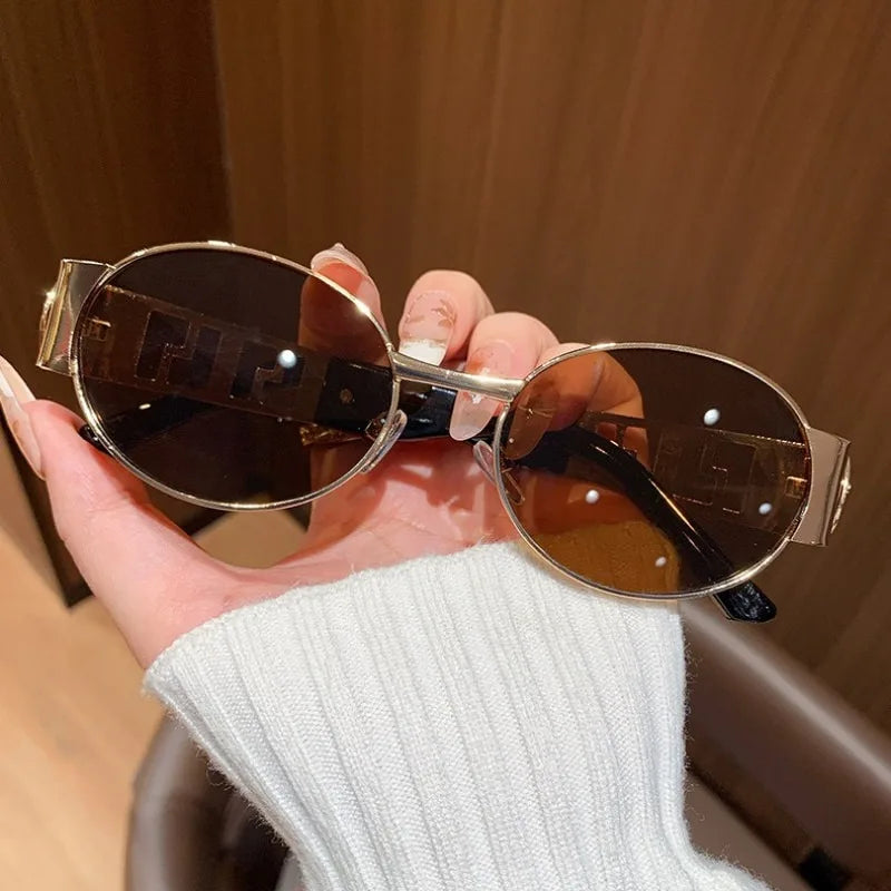 MACO Luxury Oval Metal Sunglasses – Vintage Minimalist Designer Shades for Men & Women