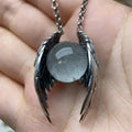MACO Retro Ghost Wing Crystal Pendant – Vintage Personalized Angel Wing Necklace