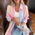 MACO Irregular Gradient Rainbow Sheer Shirt – Lightweight Loose Layering Top