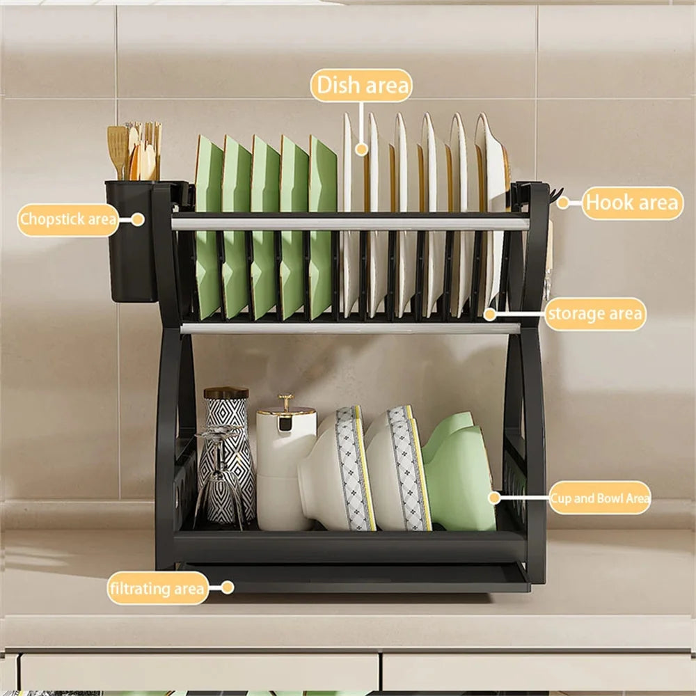 MACO Luxury Multi-Functional Kitchen Storage Rack – Premium Bowl & Dish Drainer Box