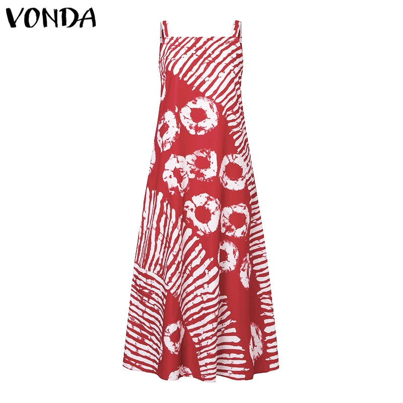 MACO Luxury Bohemian Printed Maxi Dress – Elegant Plus Size Summer Sundress