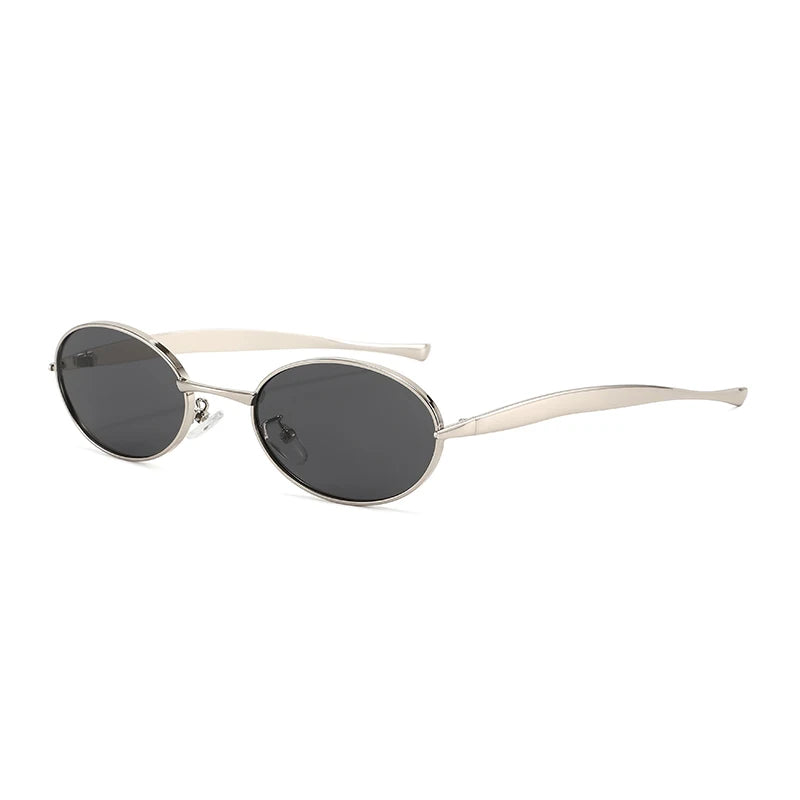 MACO Y2K Small Oval Metal Sunglasses – Luxury Brand Punk Retro Shades