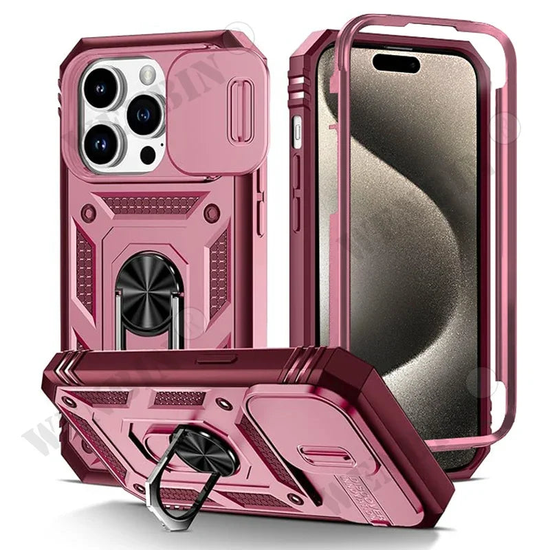 MACO Tactical Heavy-Duty iPhone Armor Case | 360° Metal Kickstand & Camera Shield