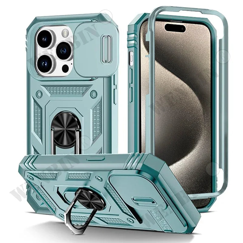 MACO Tactical Heavy-Duty iPhone Armor Case | 360° Metal Kickstand & Camera Shield