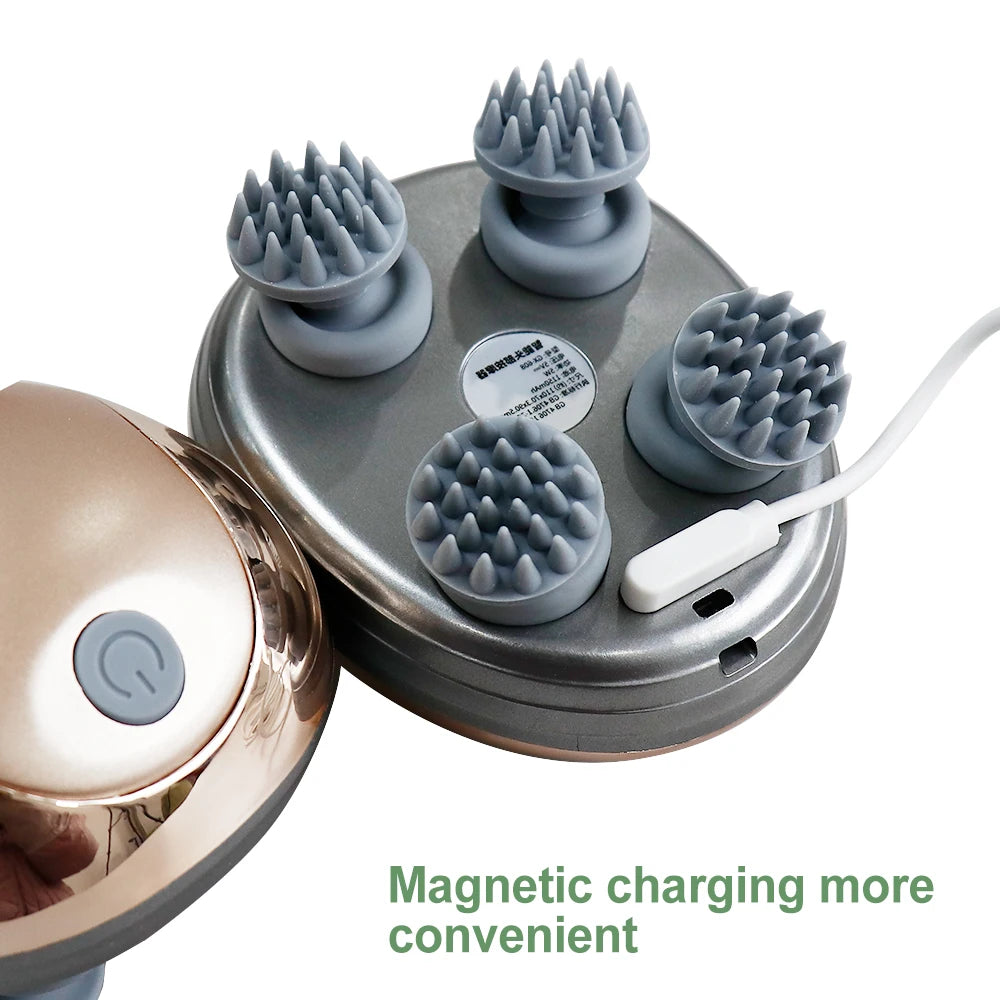 MACO Luxury Waterproof Scalp Massager – Electric Hair Growth & Stress Relief Kneading Device