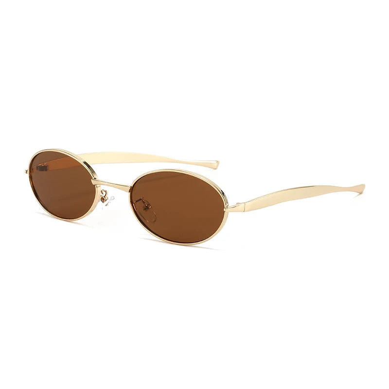 MACO Y2K Small Oval Metal Sunglasses – Luxury Brand Punk Retro Shades