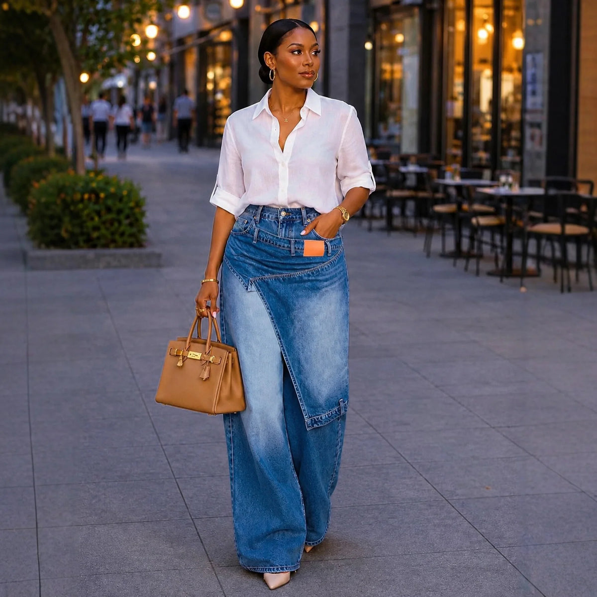 MACO Vintage Wide-Leg Denim – Elegant High-Waist Y2K Loose Jeans