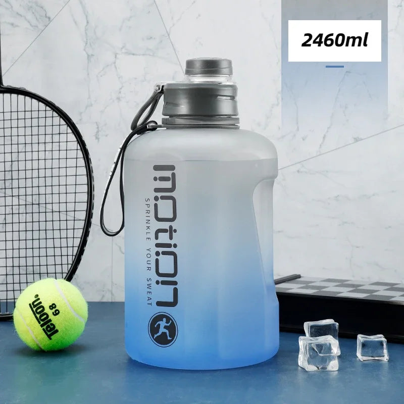 MACO Luxury 2L Gradient Sports Bottle – High-Capacity Motivational Fitness Jug with Straw