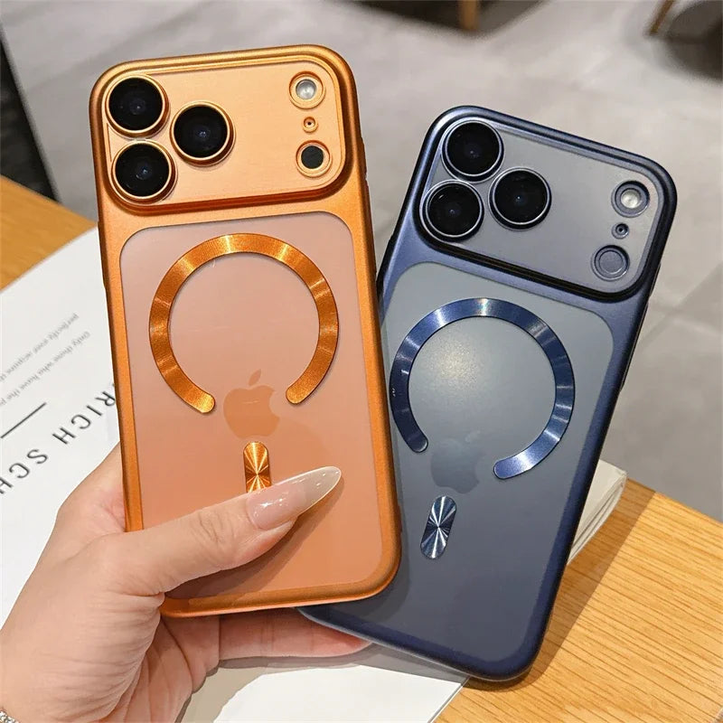 MACO Magsafe Luxury Matte Transparent Case — Sleek Magnetic Bumper Cover for iPhone 15 to 18 Pro Max & 17 Air