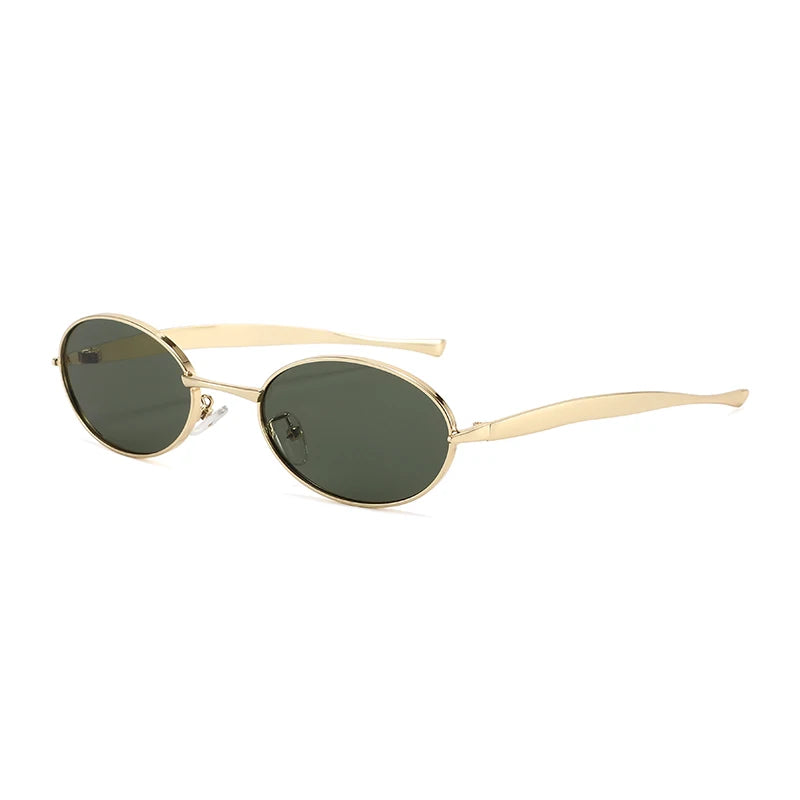 MACO Y2K Small Oval Metal Sunglasses – Luxury Brand Punk Retro Shades