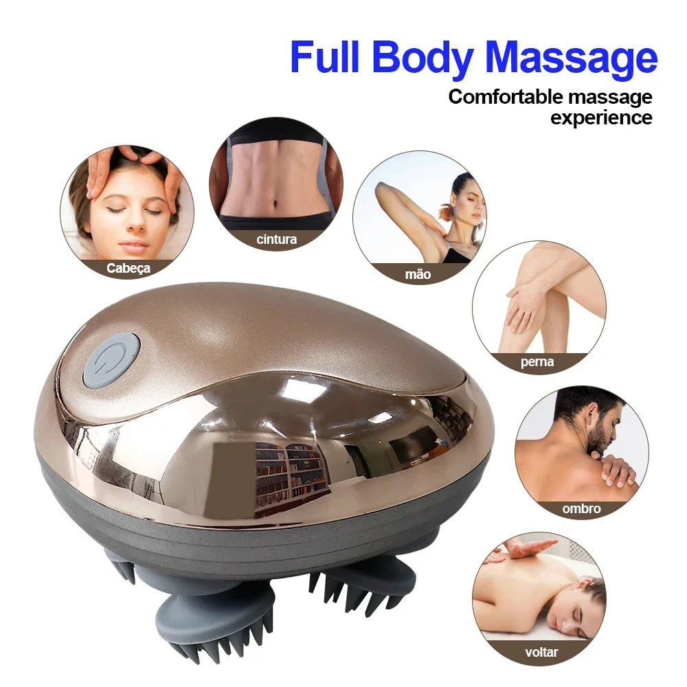 MACO Luxury Waterproof Scalp Massager – Electric Hair Growth & Stress Relief Kneading Device