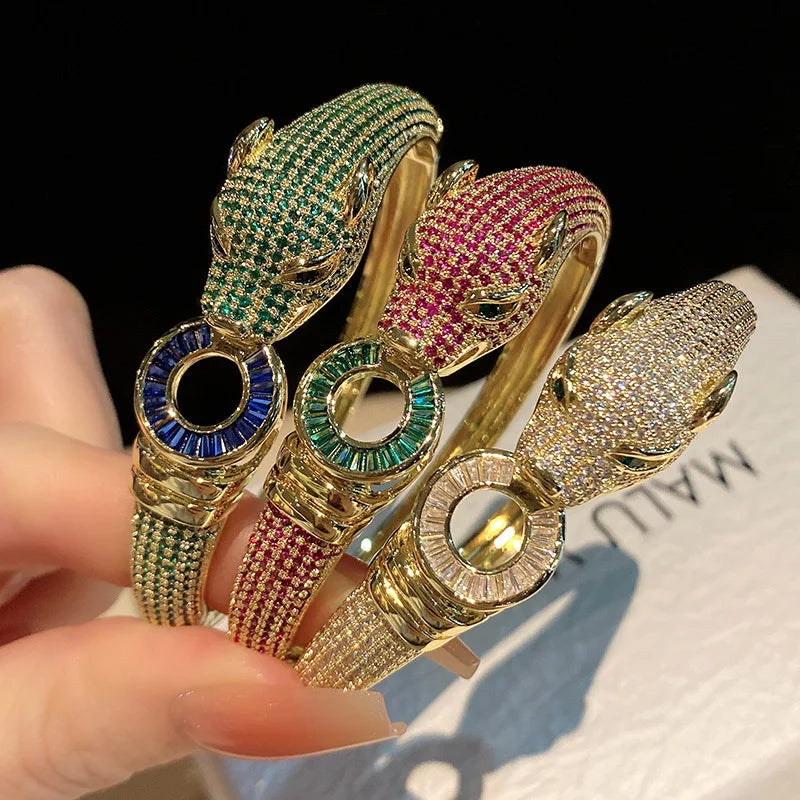 MACO Luxury Leopard Chunky Bangle – Classic Unisex Personality Statement Bracelet