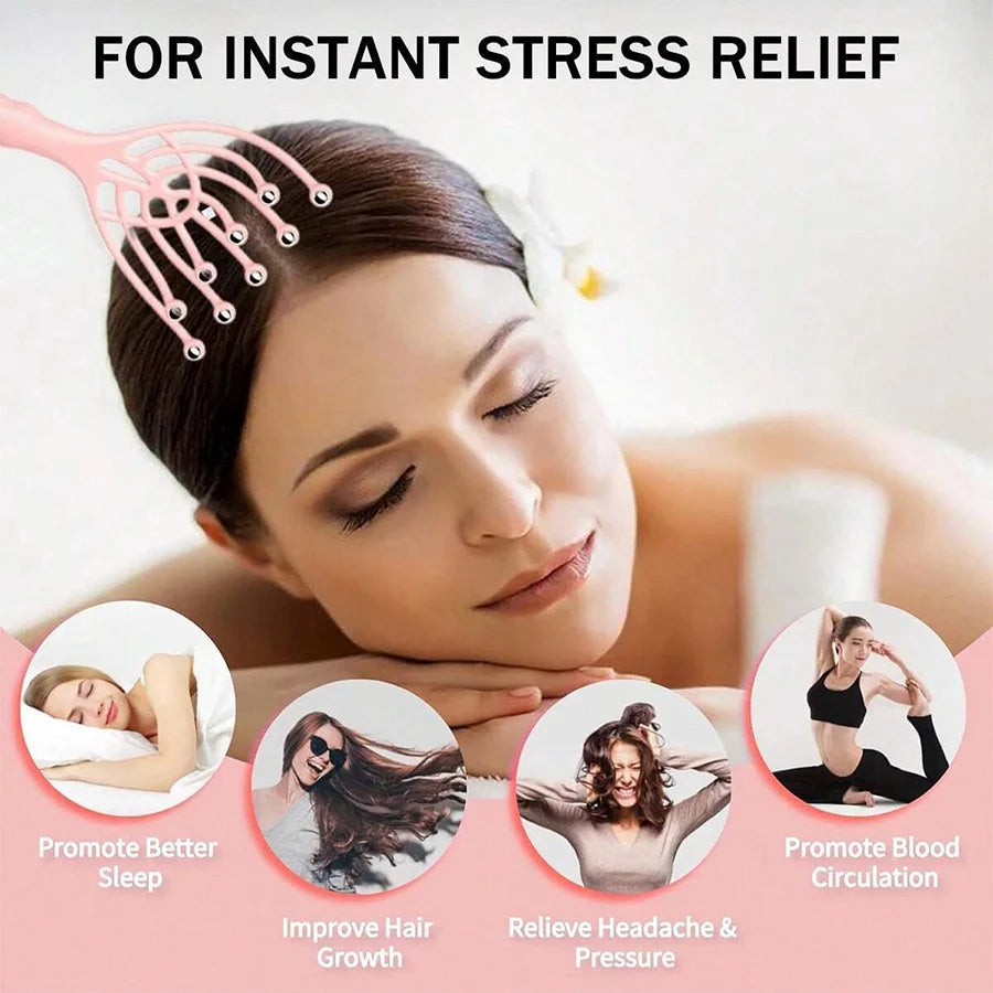 MACO Luxury 9-Claw Head Massager – Streamlined Ball Deep Stress Relaxation Roller