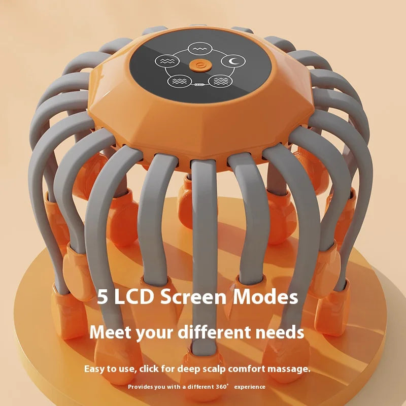 MACO Luxury 20-Head Octopus Scalp Massager – Electric Red-Light Vibrating Therapy Scratcher
