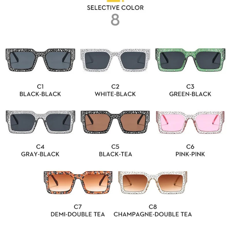 MACO Iced Out Diamond Square Sunglasses – High-End Nightclub Party Shades