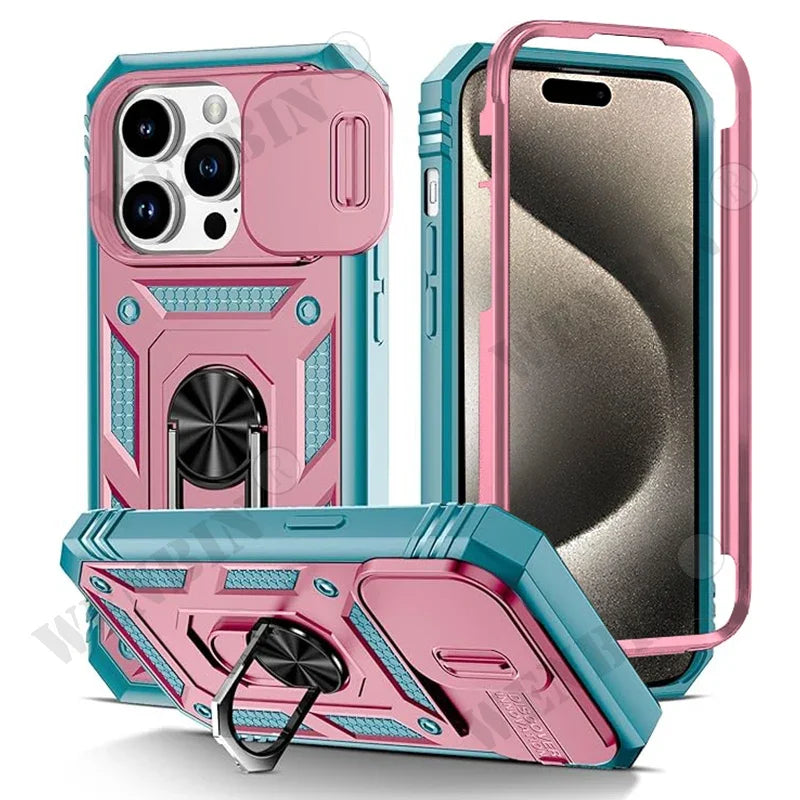 MACO Tactical Heavy-Duty iPhone Armor Case | 360° Metal Kickstand & Camera Shield