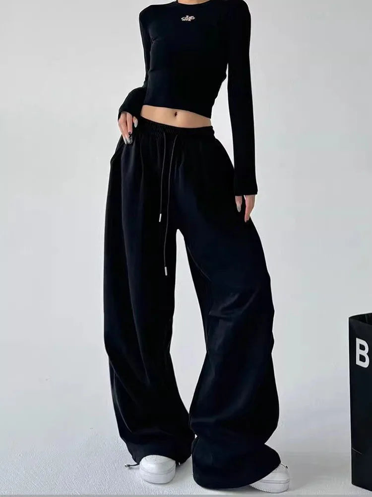 MACO Luxury Y2K Harajuku Wide Leg Sweatpants – Oversized Baggy Streetwear Joggers