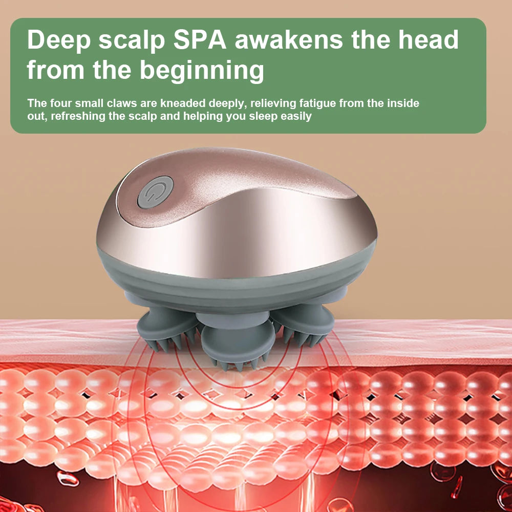 MACO Luxury Waterproof Scalp Massager – Electric Hair Growth & Stress Relief Kneading Device