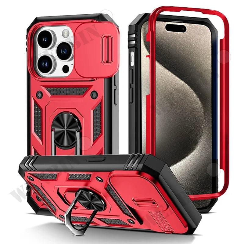 MACO Tactical Heavy-Duty iPhone Armor Case | 360° Metal Kickstand & Camera Shield