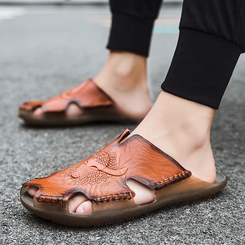 MACO Premium Echtleder Herren-Sandalen – Atmungsaktiv & Komfortabel