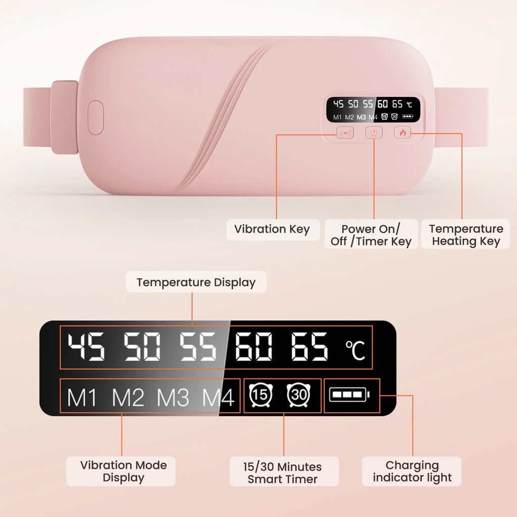MDBODY Smart Infrared Heating Therapy Belt | 5-Mode Electric Vibration Waist Massage Pad
