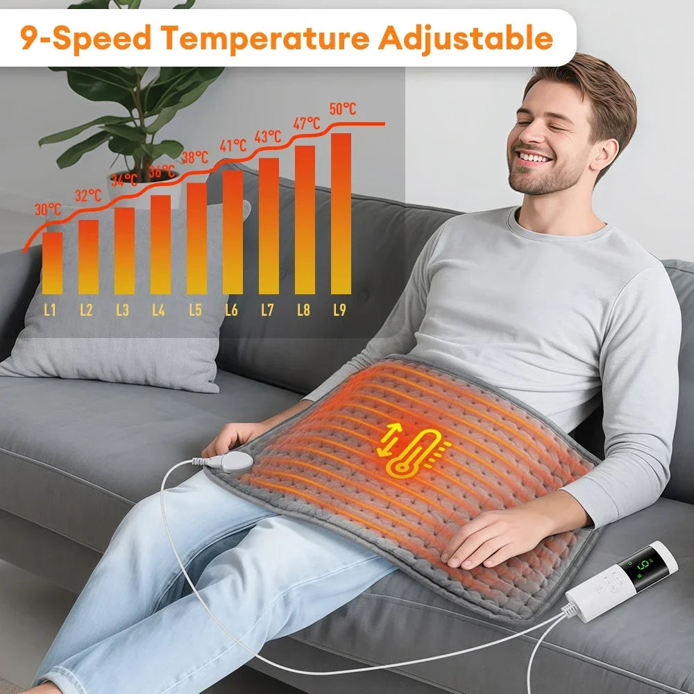 MDBODY XXL Therapeutic Electric Heating Pad | 9-Level Intelligent Temperature Control Blanket for Back & Neck