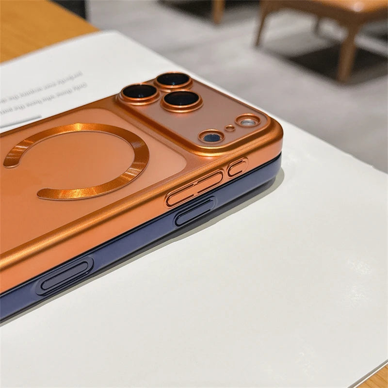 MACO Magsafe Luxury Matte Transparent Case — Sleek Magnetic Bumper Cover for iPhone 15 to 18 Pro Max & 17 Air