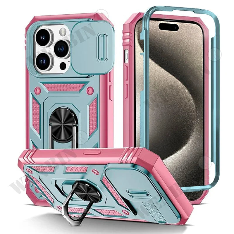 MACO Tactical Heavy-Duty iPhone Armor Case | 360° Metal Kickstand & Camera Shield