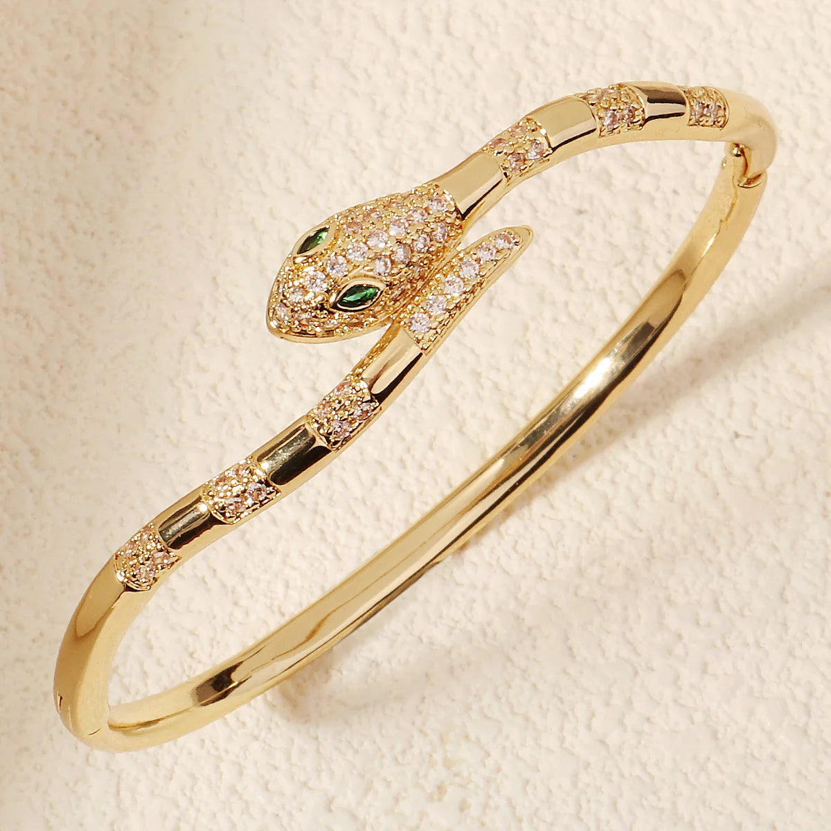 MACO Luxury Snake Nail Cuff Bangle – Classic Open Zirconium Bracelet for Women