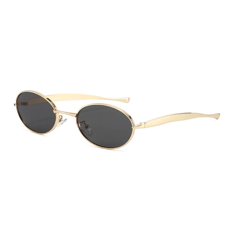 MACO Y2K Small Oval Metal Sunglasses – Luxury Brand Punk Retro Shades