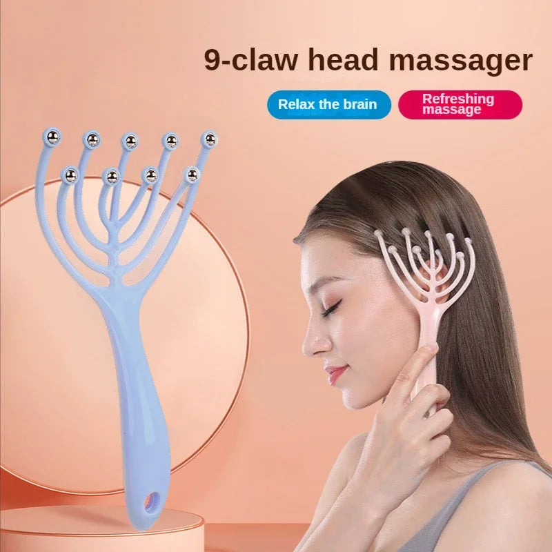 MACO Luxury 9-Claw Head Massager – Streamlined Ball Deep Stress Relaxation Roller