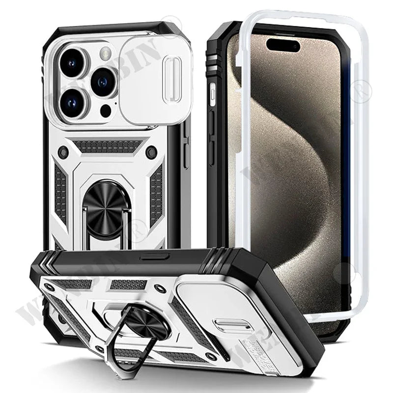 MACO Tactical Heavy-Duty iPhone Armor Case | 360° Metal Kickstand & Camera Shield
