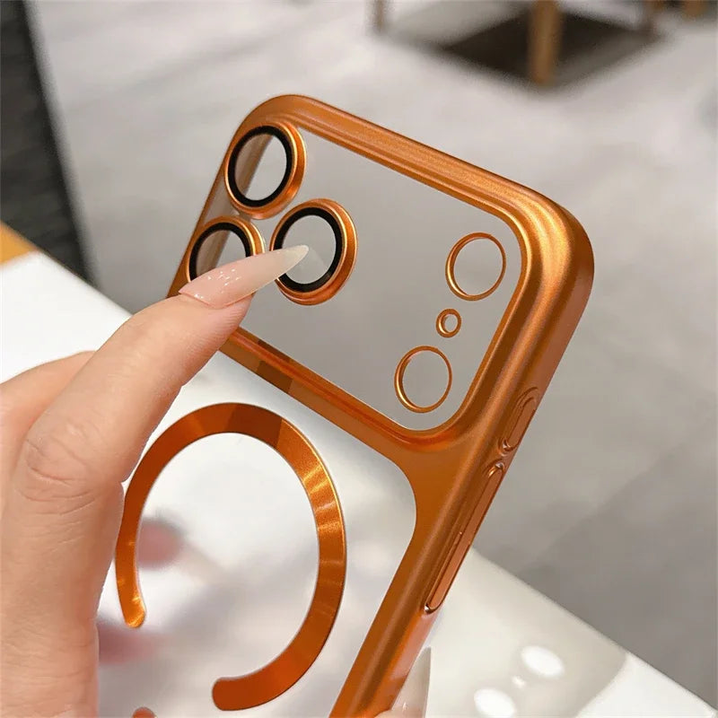 MACO Magsafe Luxury Matte Transparent Case — Sleek Magnetic Bumper Cover for iPhone 15 to 18 Pro Max & 17 Air