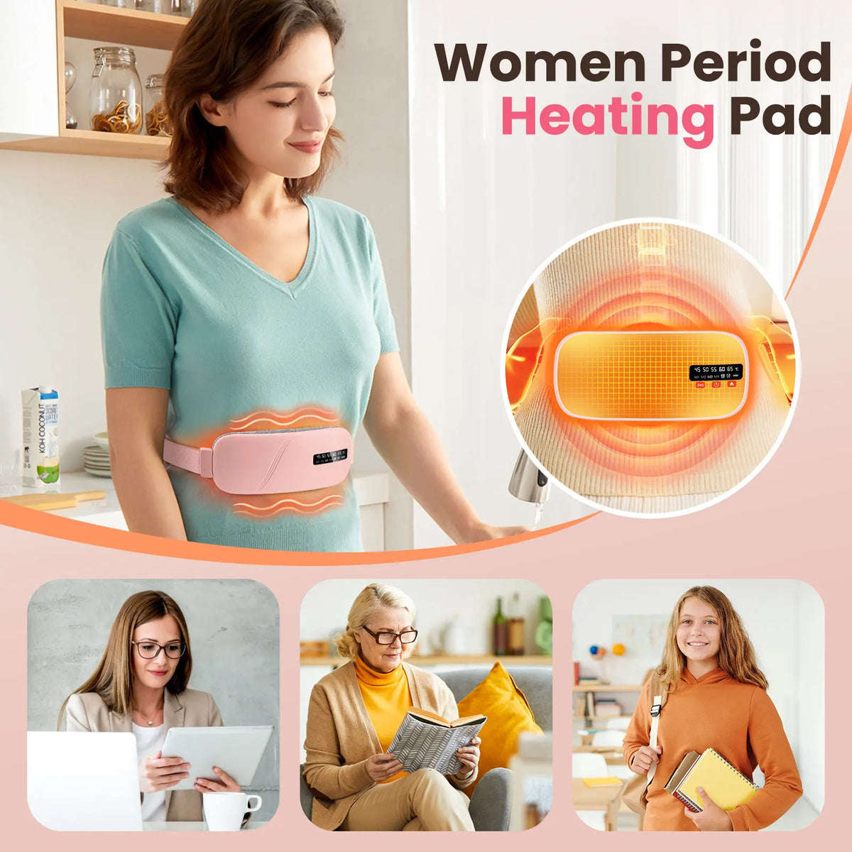 MDBODY Smart Infrared Heating Therapy Belt | 5-Mode Electric Vibration Waist Massage Pad