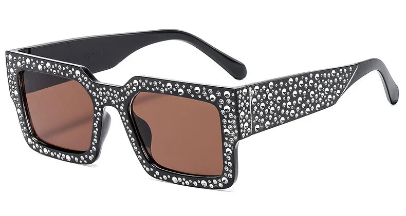 MACO Iced Out Diamond Square Sunglasses – High-End Nightclub Party Shades