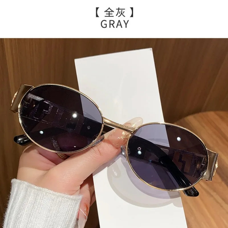 MACO Luxury Oval Metal Sunglasses – Vintage Minimalist Designer Shades for Men & Women