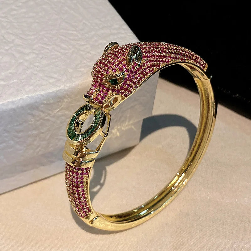 MACO Luxury Leopard Chunky Bangle – Classic Unisex Personality Statement Bracelet