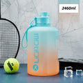 MACO Luxury 2L Gradient Sports Bottle – High-Capacity Motivational Fitness Jug with Straw