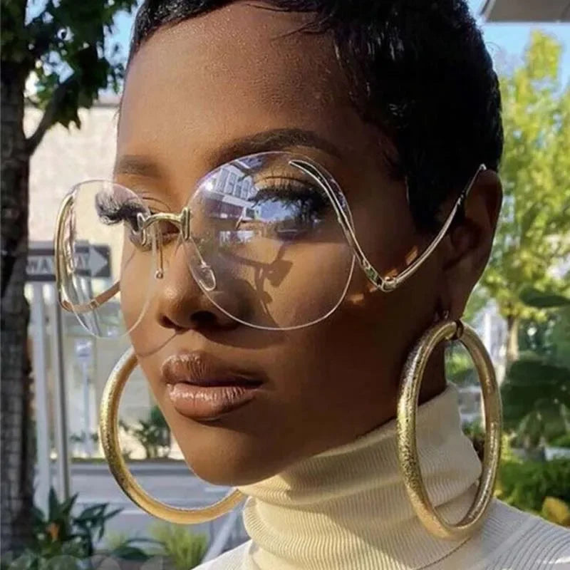 MACO Luxury Geometric Round Sunglasses – Big Frame Metal Designer Shades