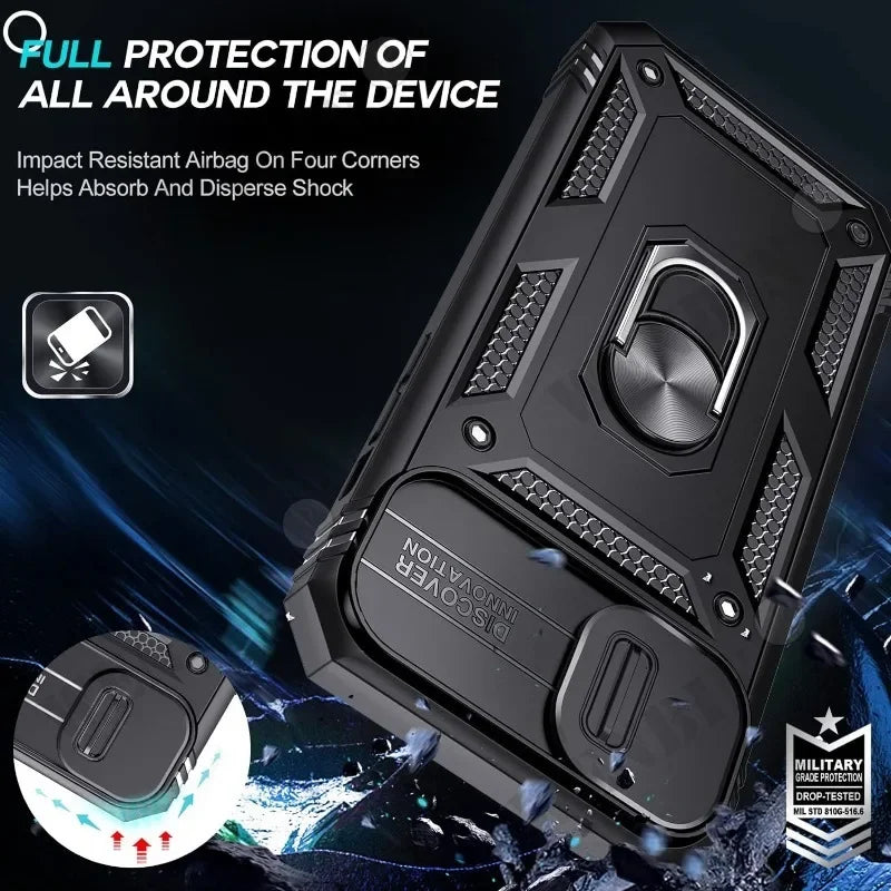 MACO Tactical Heavy-Duty iPhone Armor Case | 360° Metal Kickstand & Camera Shield