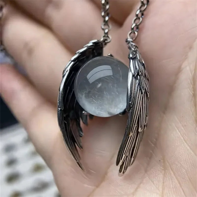 MACO Retro Ghost Wing Crystal Pendant – Vintage Personalized Angel Wing Necklace