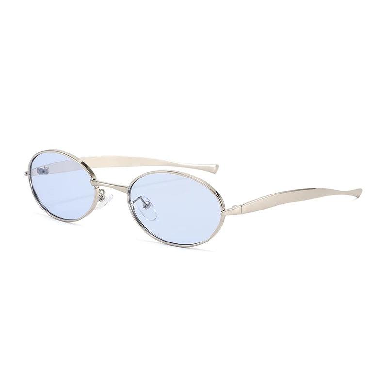 MACO Y2K Small Oval Metal Sunglasses – Luxury Brand Punk Retro Shades
