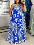 MACO Luxury Bohemian Printed Maxi Dress – Elegant Plus Size Summer Sundress