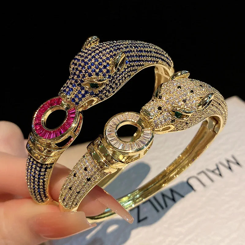 MACO Luxury Leopard Chunky Bangle – Classic Unisex Personality Statement Bracelet