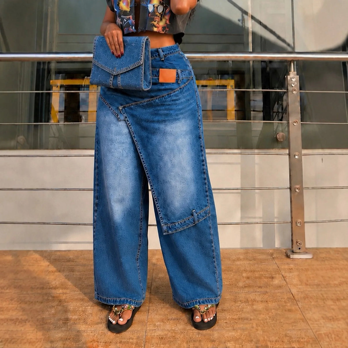 MACO Vintage Wide-Leg Denim – Elegant High-Waist Y2K Loose Jeans